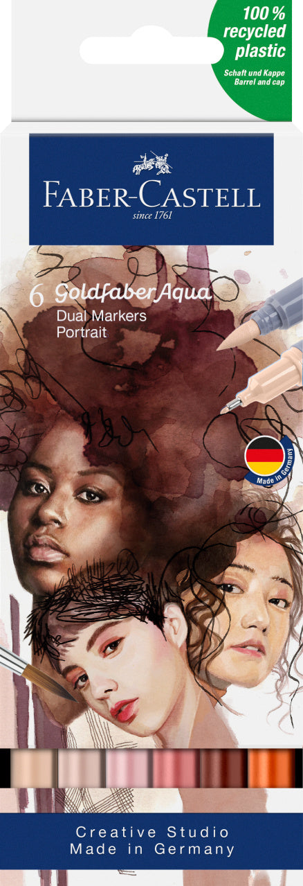 MARKER SOLUBIL 2 CAPETE SET 6 BUC PORTRET GOLDFABER FABER-CASTELL MARKER SOLUBIL 2 CAPETE SET 6 BUC PORTRET GOLDFABER FABER-CASTELL